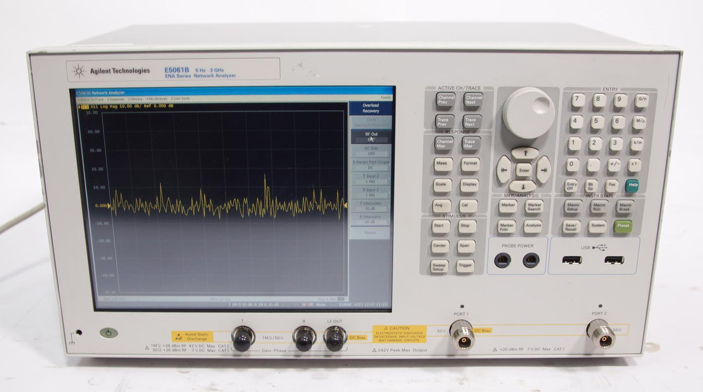 Agilent E5061B 5Hz - 3GHz ENA Network Analyzer Options 3L5 1E5 020